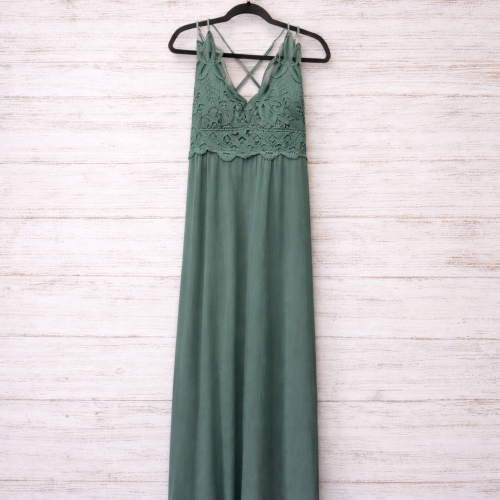 Rue21 Green Lace Maxi Dress